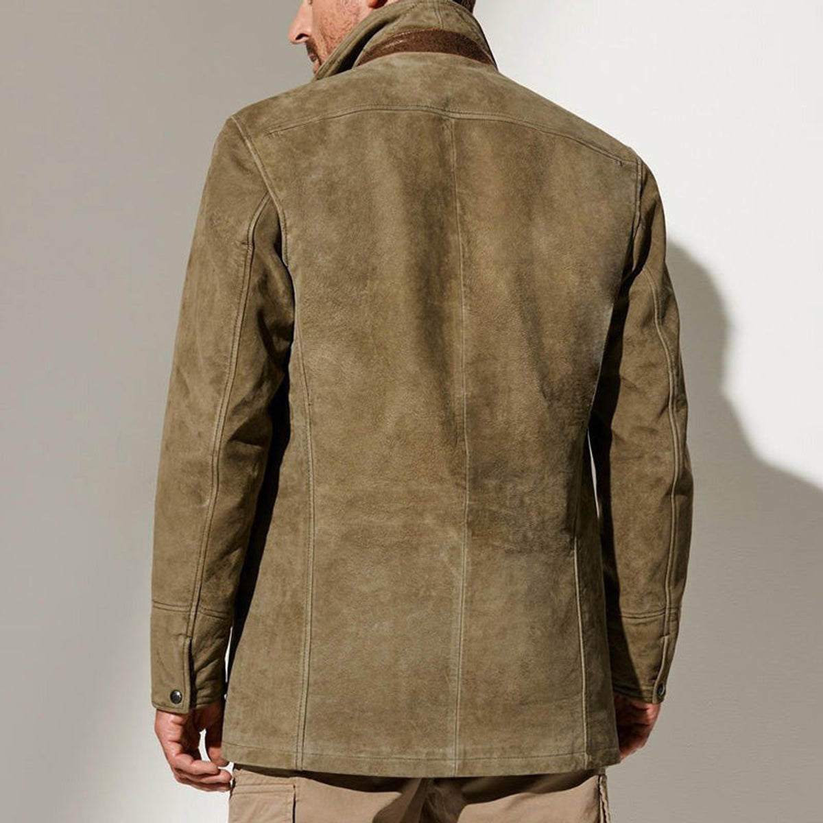 Men's Vintage Leather-Look Coat Classic Tailored Fit Elegant Style 3