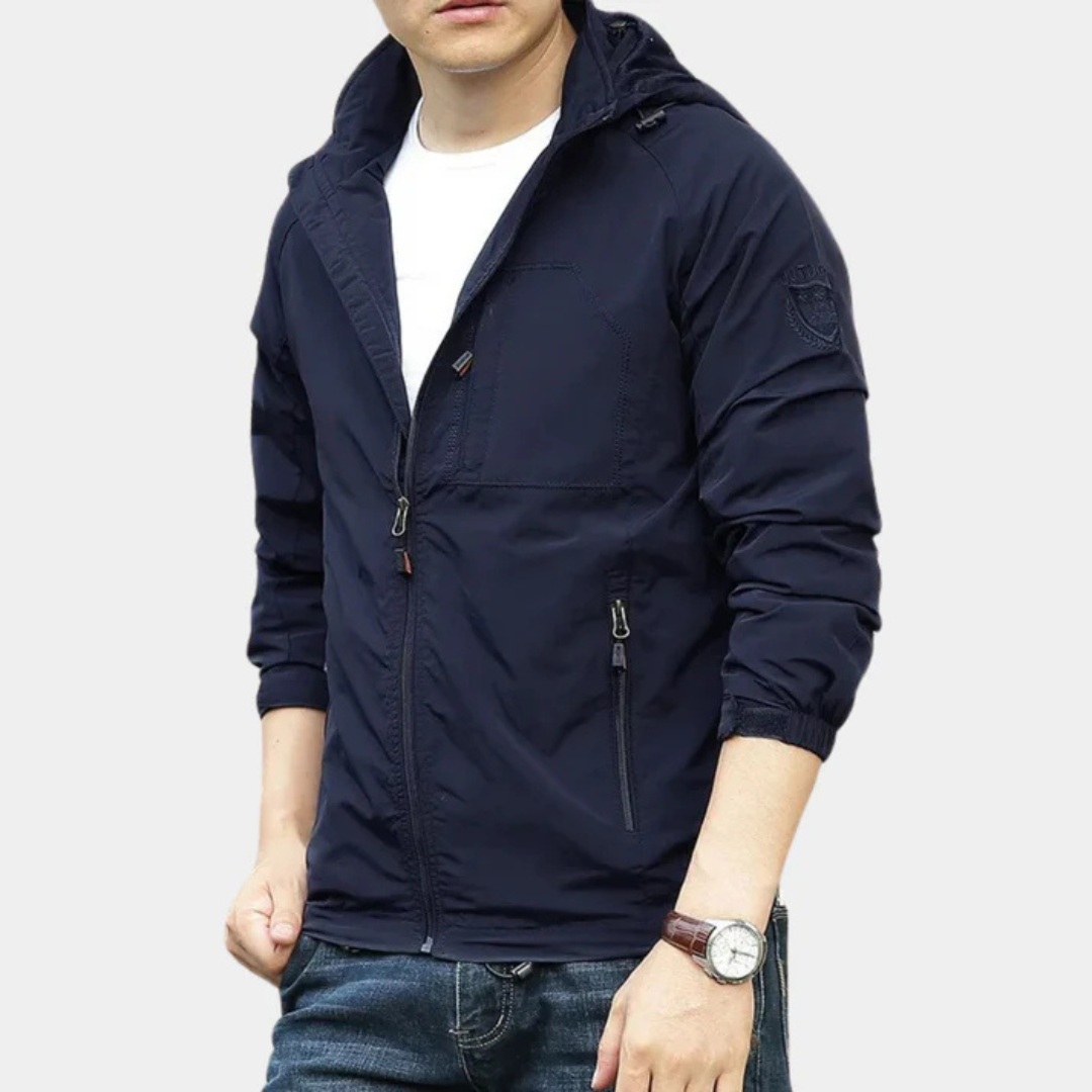 Men's Waterproof Jacket Cargo Zipper Stylish All-Weather Coat 2