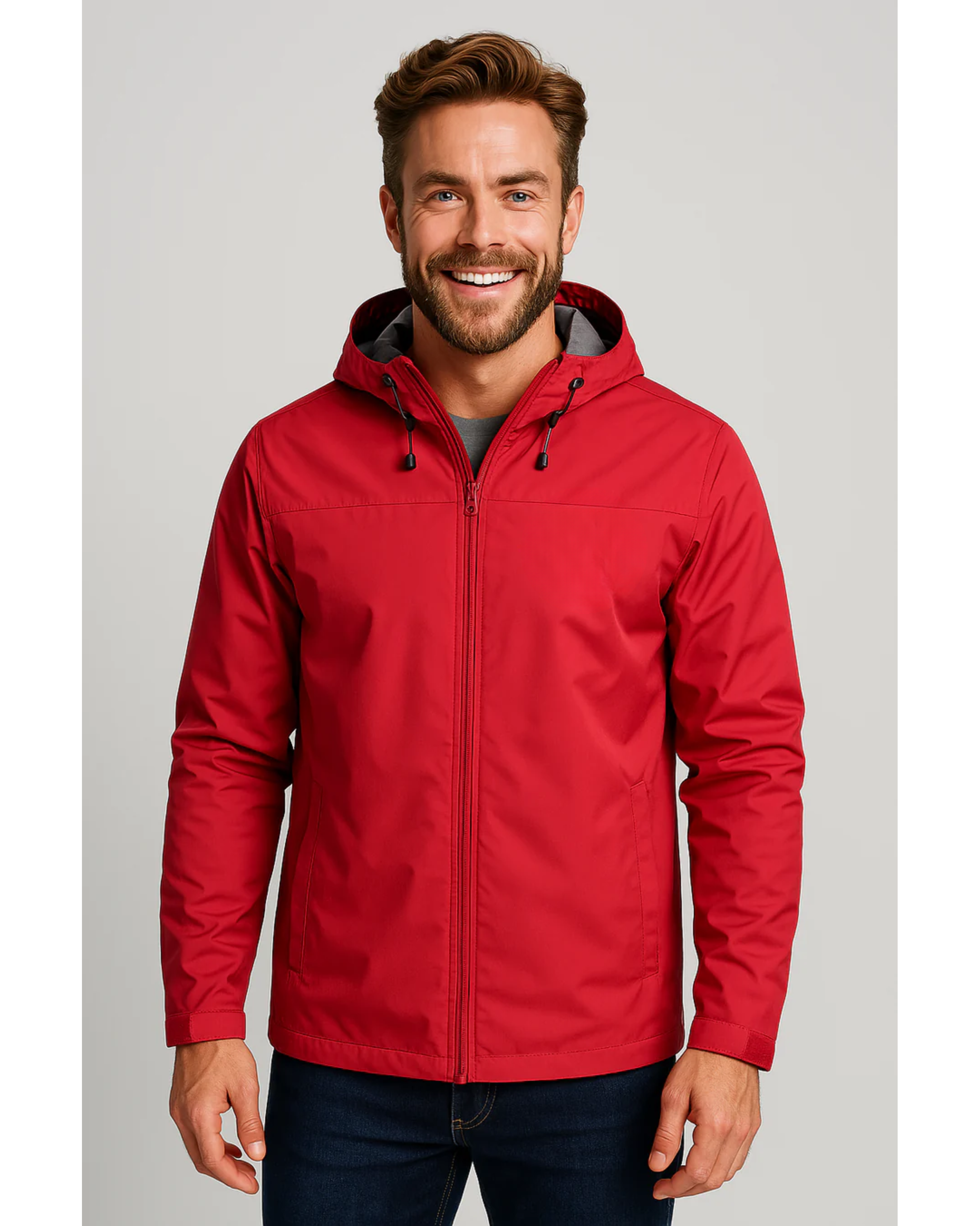 Men's Waterproof Jacket Lightweight Zip Design Casual Rainwear 8