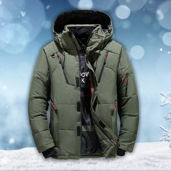 Men's Waterproof Winter Jacket Windproof Hooded Design Casual Outerwear 3