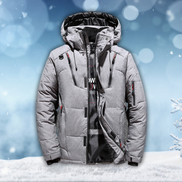 Men's Waterproof Winter Jacket Windproof Hooded Design Casual Outerwear 6