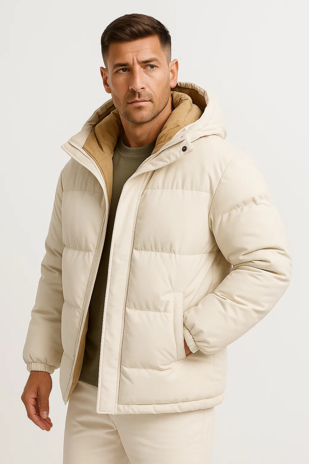 Men's Winter Coat Elegant Parka Casual Loose Fit Windproof Design 4