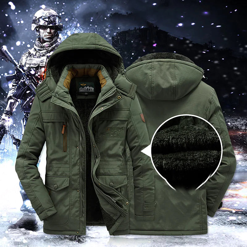 Men's Winter Jacket Heavy-Duty Waterproof Hooded Puffer Coat 0