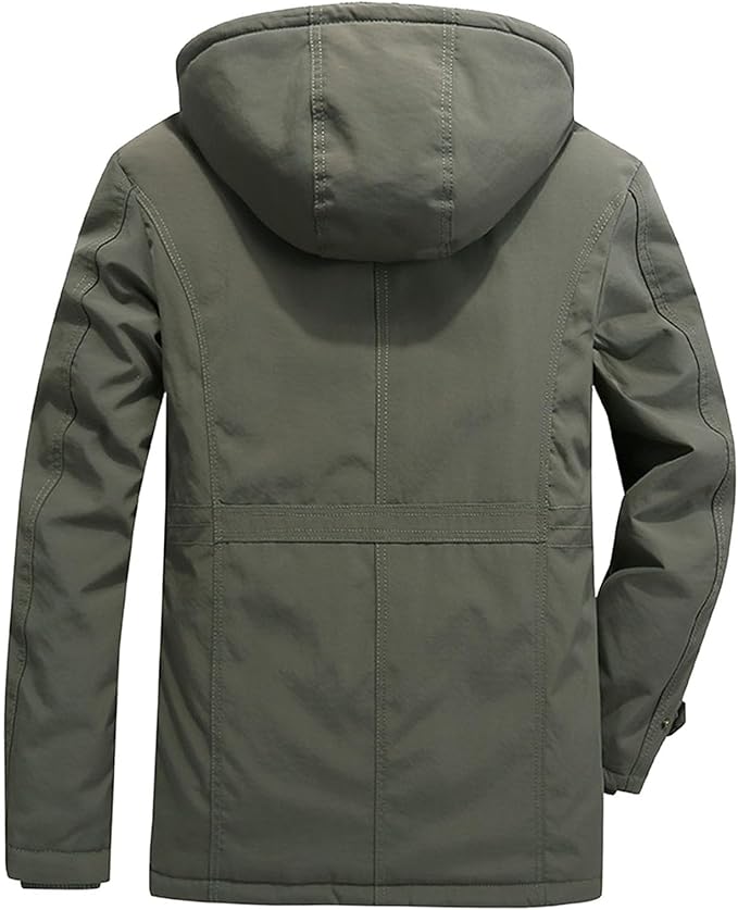 Men's Winter Jacket Heavy-Duty Waterproof Hooded Puffer Coat 4