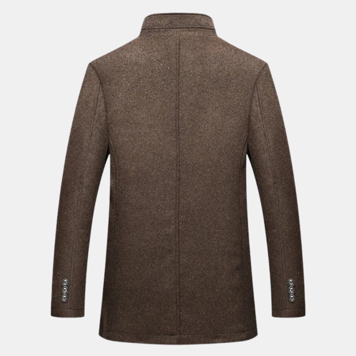 Men's Wool Coat Stand-Up Collar Elegant Warm Versatile Winter Overcoat 4