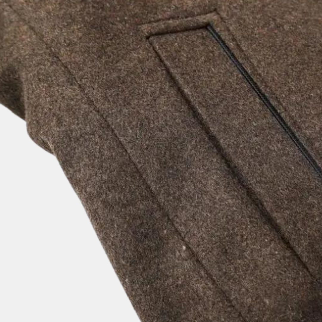 Men's Wool Coat Stand-Up Collar Elegant Warm Versatile Winter Overcoat 7