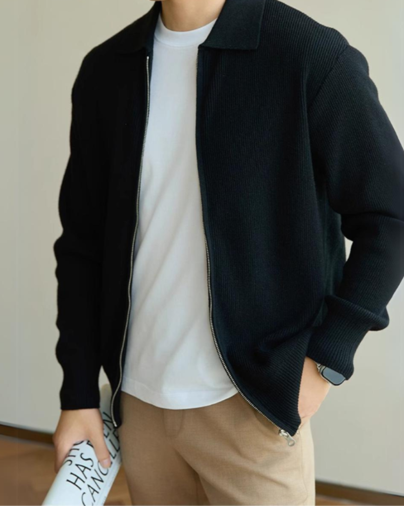 Men's Wool Vest Casual Elegant Zip Sweater Premium Wool Fabric 4