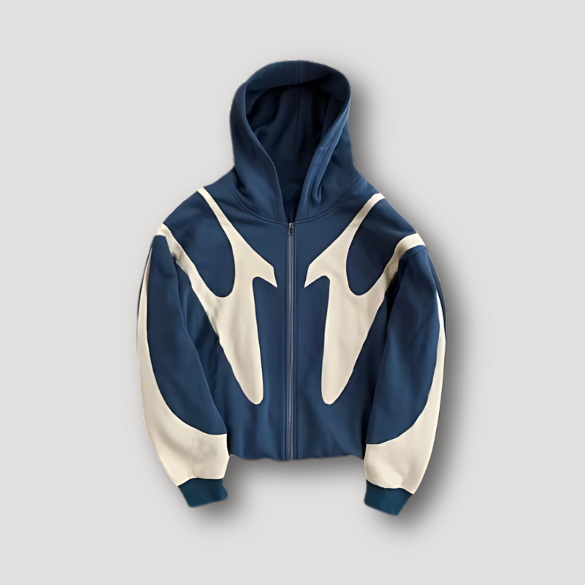 Men's Zip-Up Graphic Hoodie with Bold Design and Relaxed Fit 0