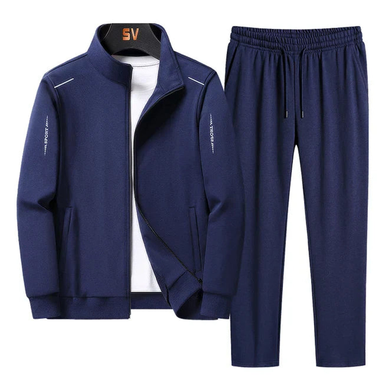 Men's Zip Up Tracksuit Set with Jogger Pants Athletic Jacket Casual Wear 2