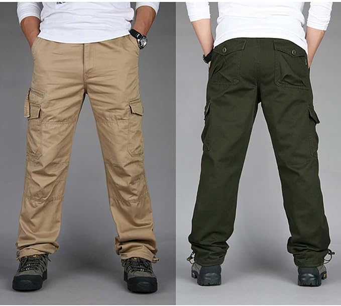 Mens Black Cargo Pants - High Waist, Relaxed Fit, Utility Pockets, Soft Durable Fabric 4