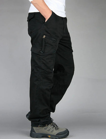 Mens Black Cargo Pants - High Waist, Relaxed Fit, Utility Pockets, Soft Durable Fabric 5