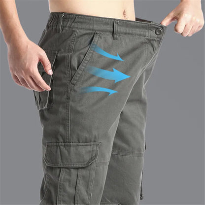 Mens Black Cargo Pants - High Waist, Relaxed Fit, Utility Pockets, Soft Fabric 7