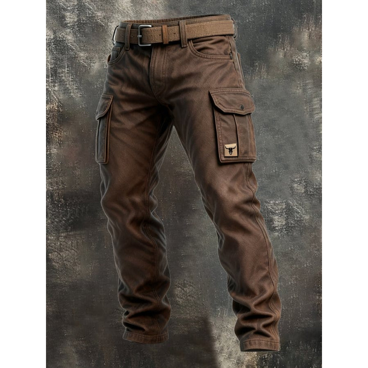 Mens Cargo Trousers Heavy-Duty Cotton Insulated Utility Pants with Pockets 0