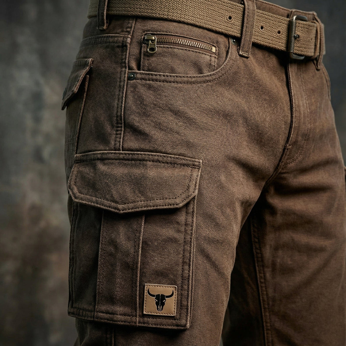 Mens Cargo Trousers Heavy-Duty Cotton Insulated Utility Pants with Pockets 2