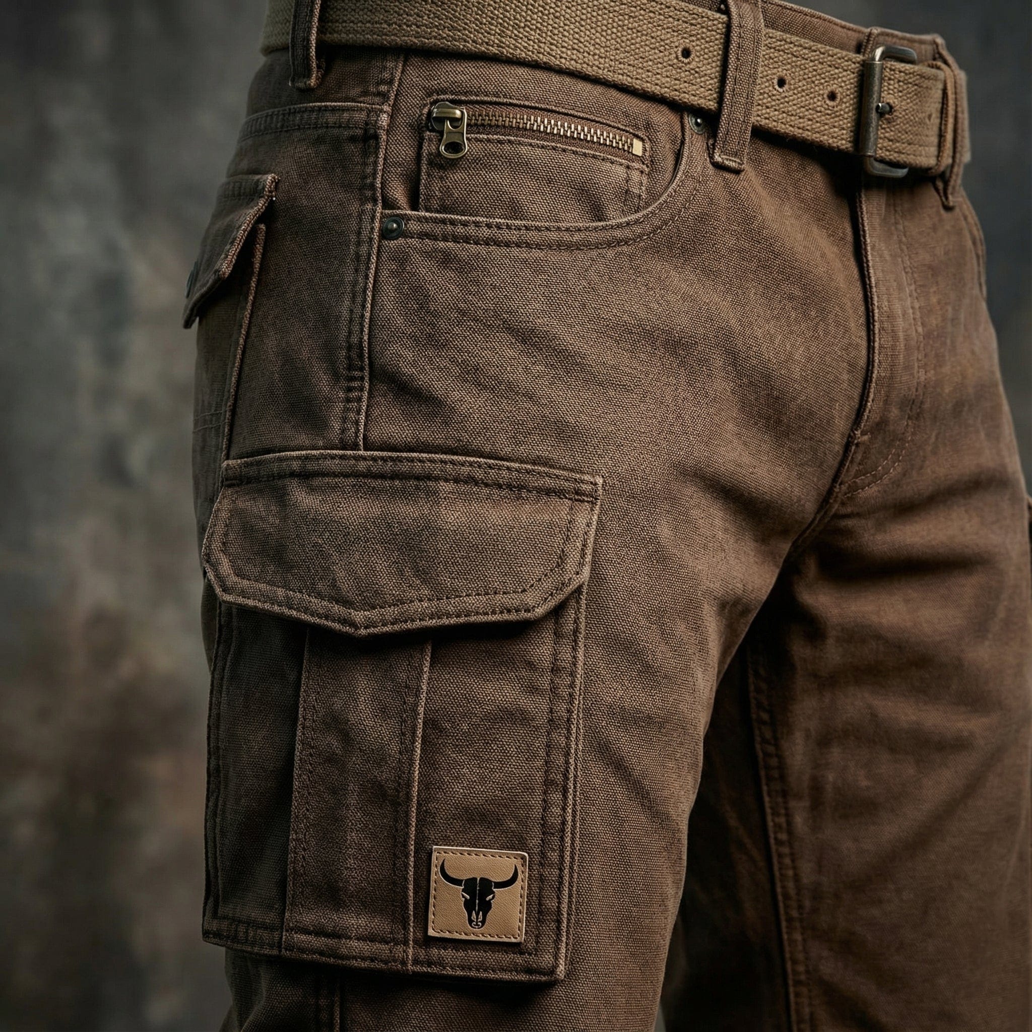 Mens Cargo Trousers Heavy-Duty Cotton Insulated Utility Pants with Pockets 2