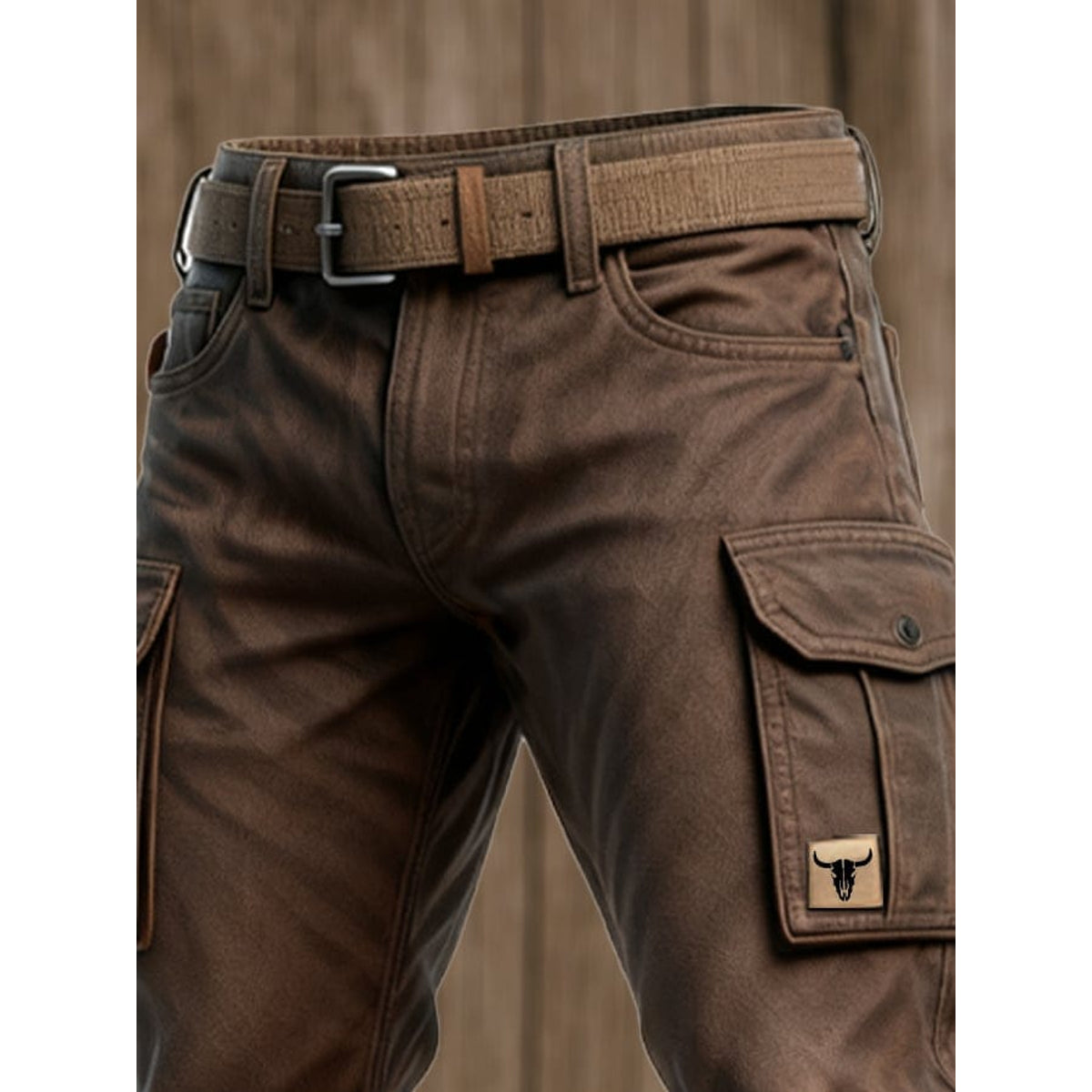 Mens Cargo Trousers Heavy-Duty Cotton Insulated Utility Pants with Pockets 3