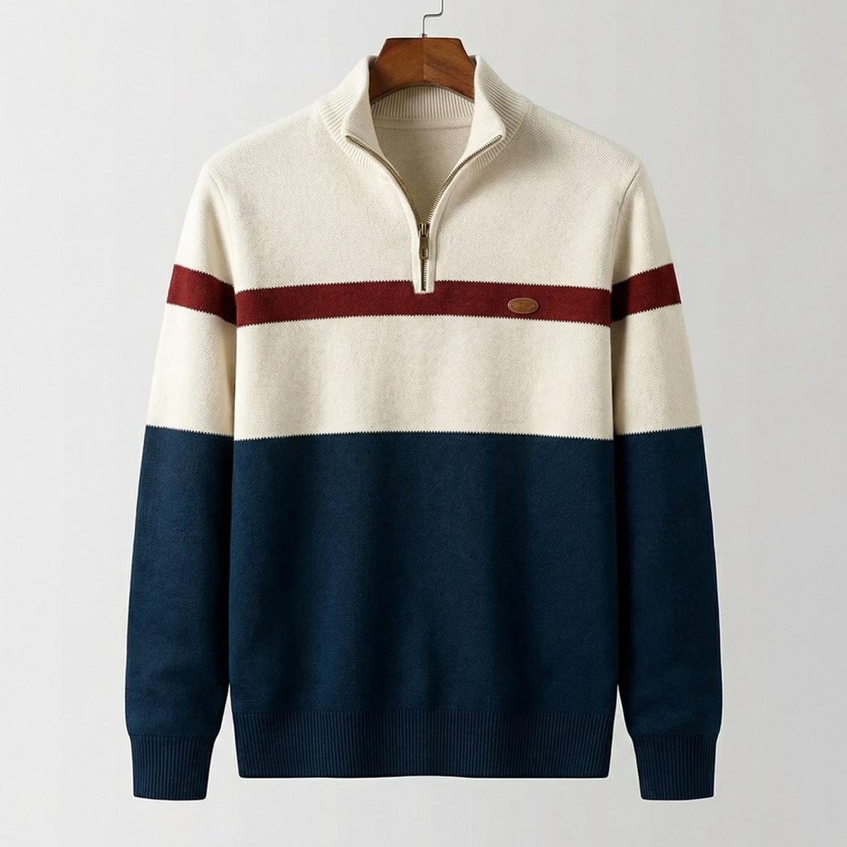 Mens Pullover Sweater Quarter-Zip Midweight Cotton Stylish Comfort 1