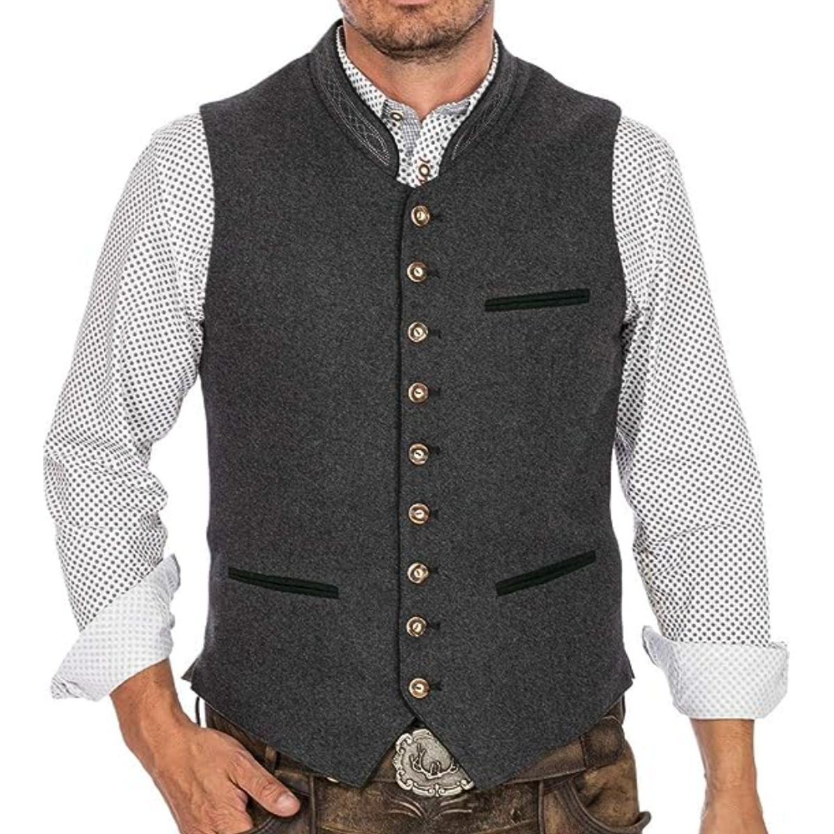 Mens Waistcoat Stylish Traditional Design Elegant Classic Fit 0