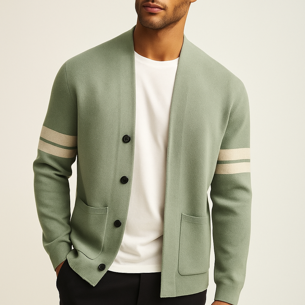 Merino Wool Blend Cardigan Lightweight Minimalist Design with Pockets 0