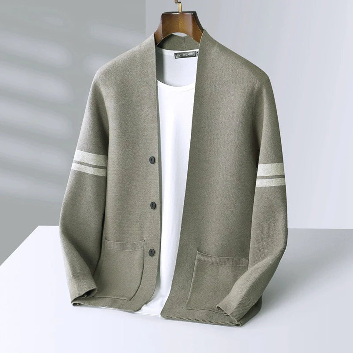 Merino Wool Blend Cardigan Lightweight Minimalist Design with Pockets 5