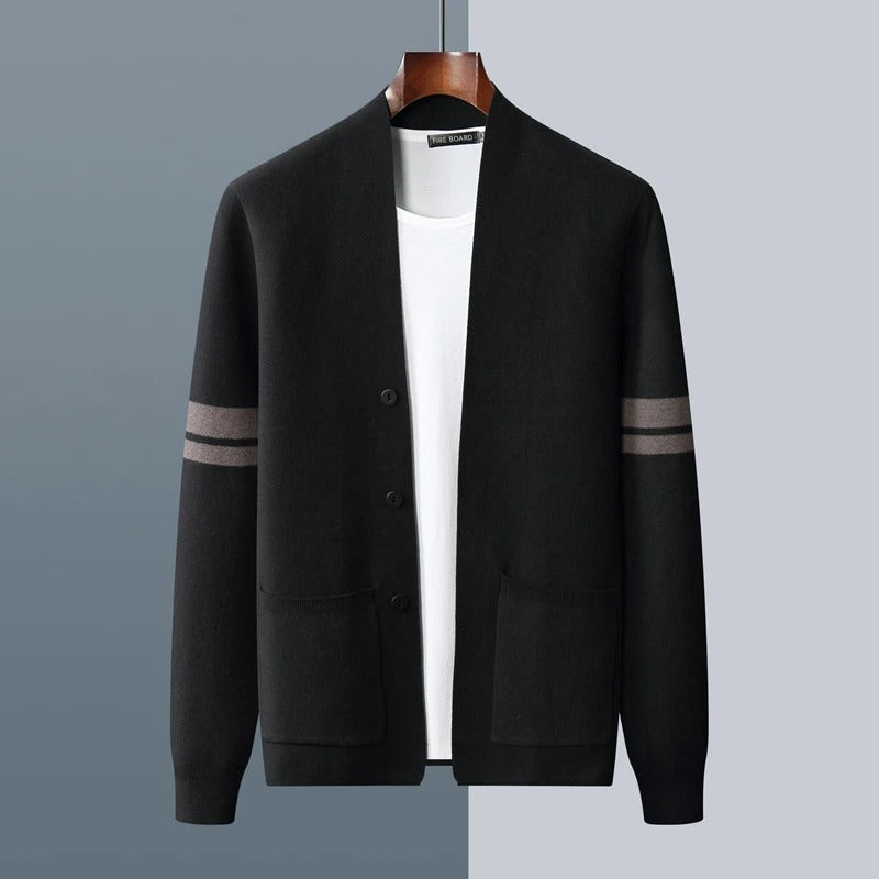 Merino Wool Blend Cardigan Lightweight Minimalist Design with Pockets 7