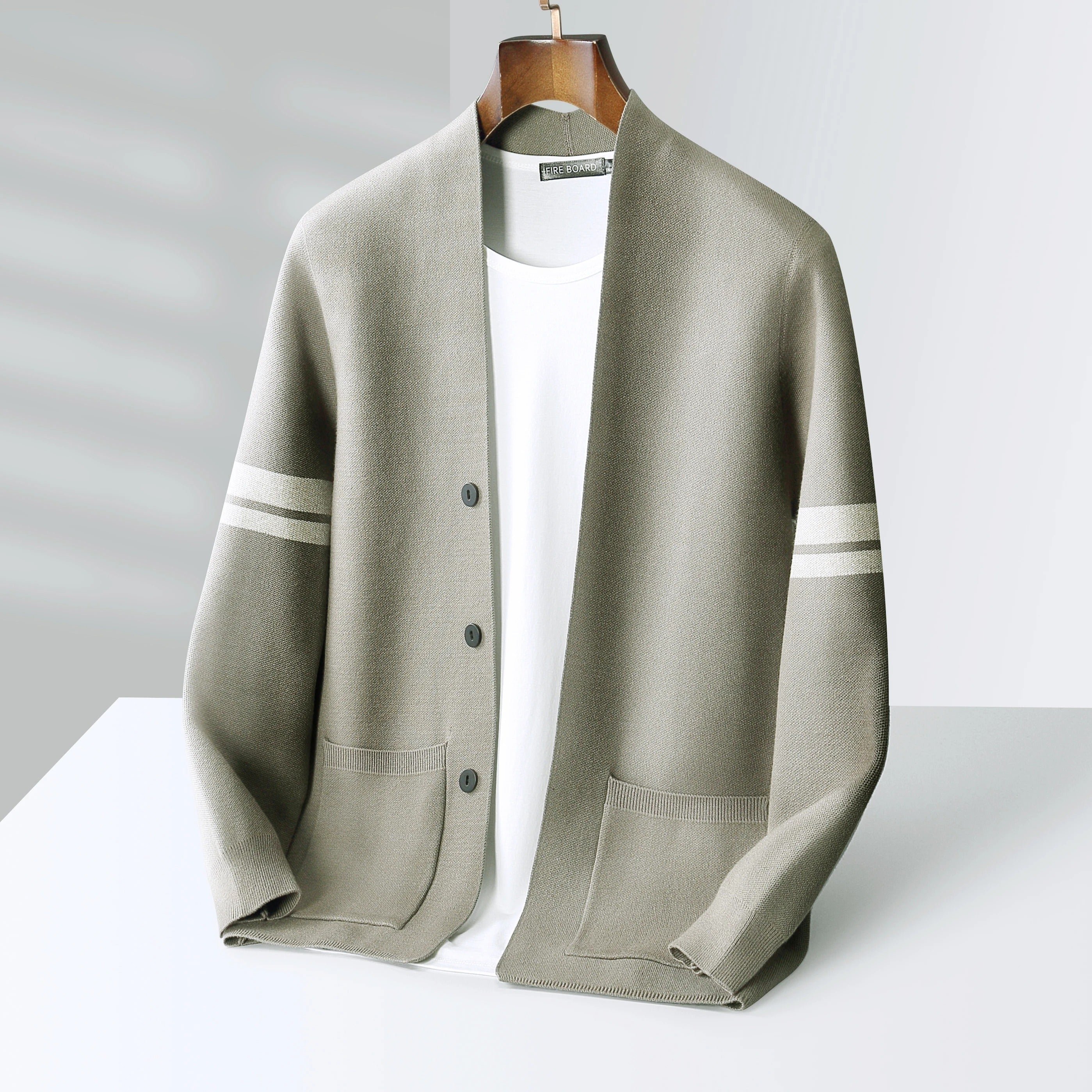 Merino Wool Blend Cardigan Lightweight Minimalist Design with Pockets 9