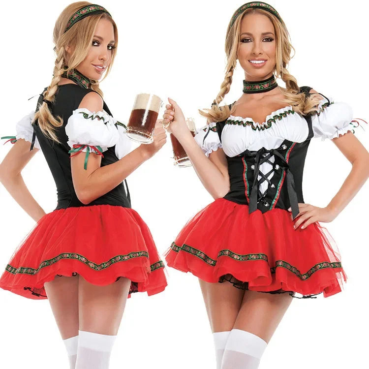 Mini Dirndl Dress Women Traditional Oktoberfest Festive Outfit 1