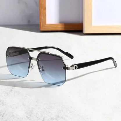 Modern Geometric Men's Sunglasses - Oversized Frame, UV Protection, Dark Lenses 4