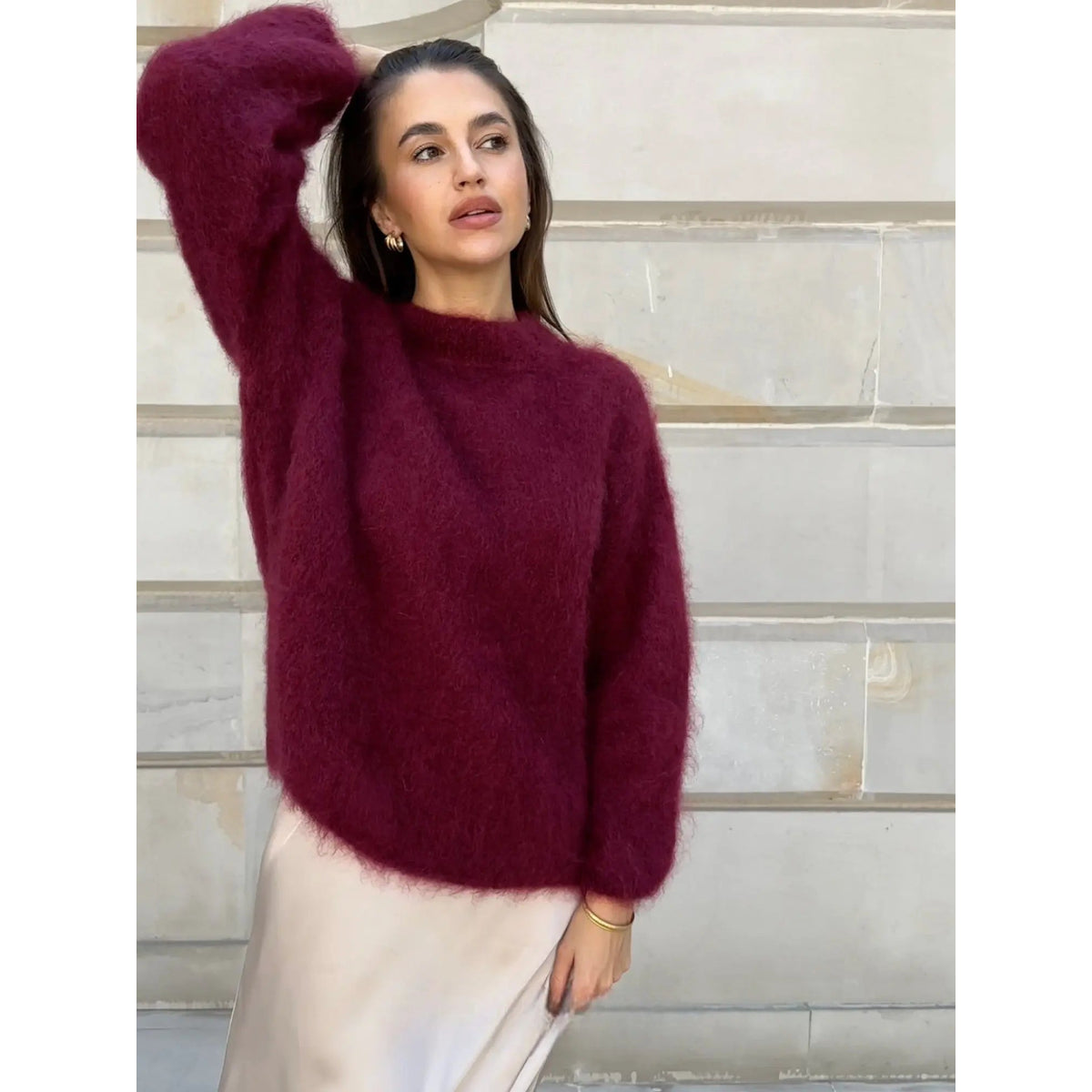 Mohair Pullover Women's Elegant Sweater Loose Fit Lightweight Casual 4