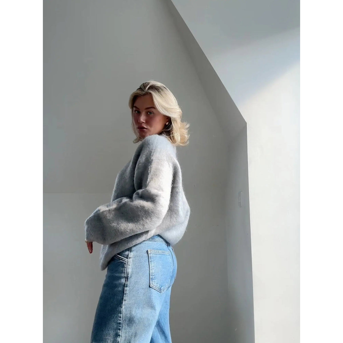 Mohair Pullover Women's Elegant Sweater Loose Fit Lightweight Casual 6