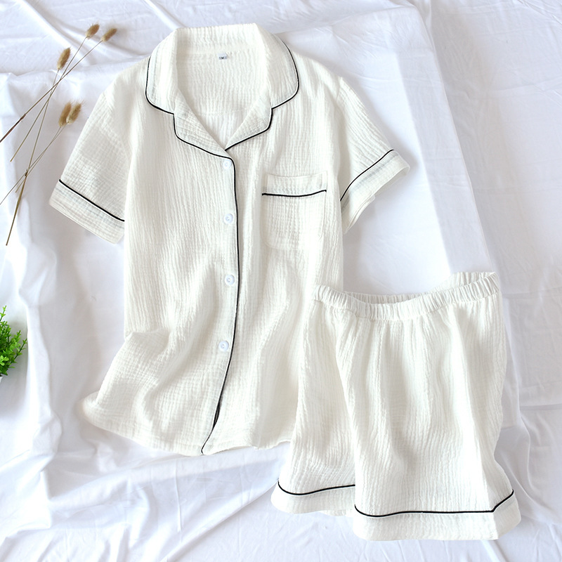 Muslin Cotton Pajama Set Lightweight Breathable Sleepwear for Women 0
