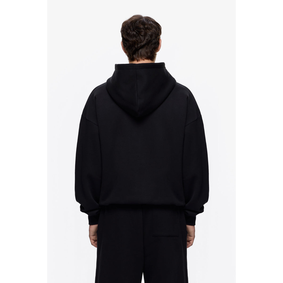 Oversized Black Hoodie for Men - Soft Heavyweight Cotton, Cozy Fit, Streetwear 2