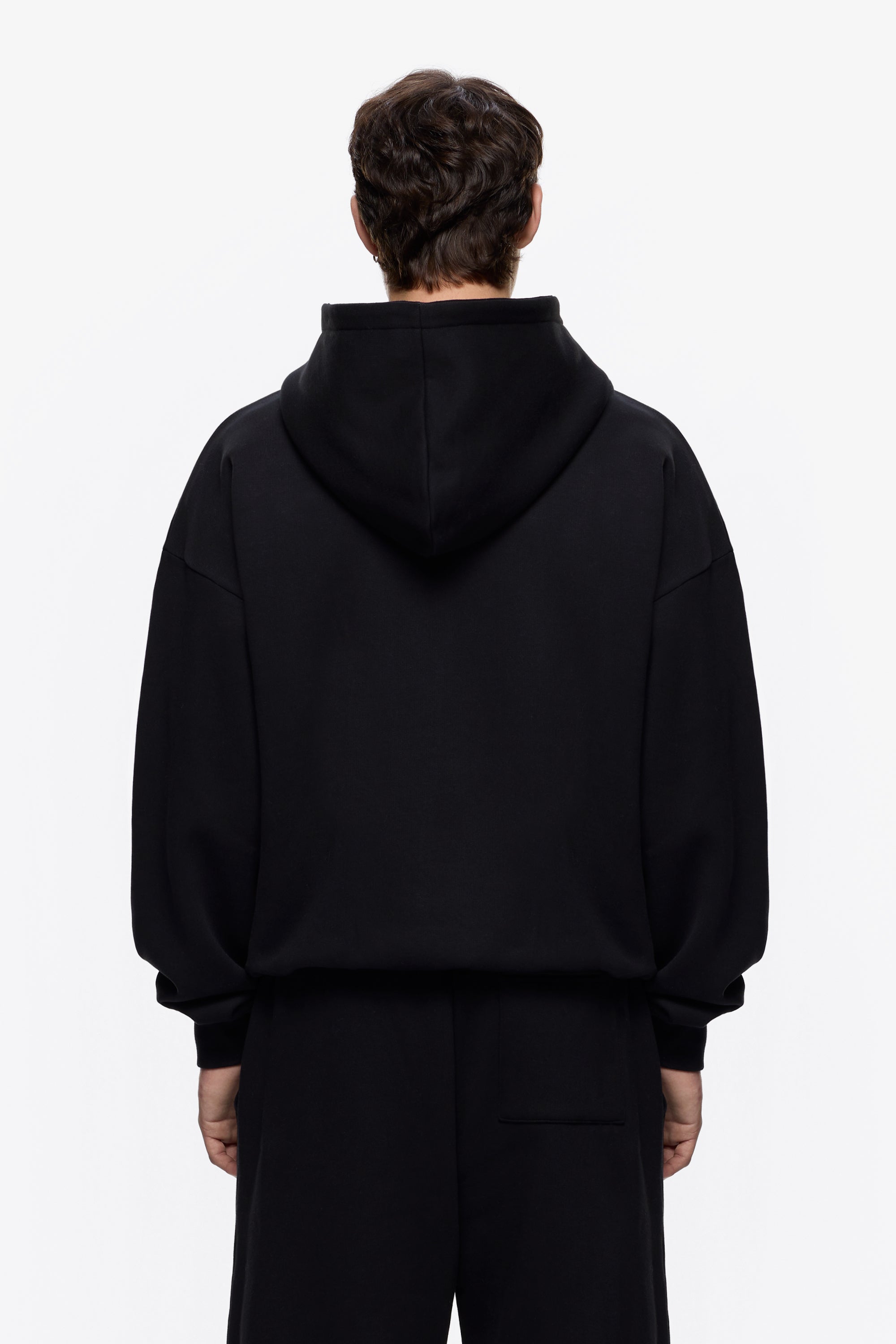 Oversized Black Hoodie for Men - Soft Heavyweight Cotton, Cozy Fit, Streetwear 2