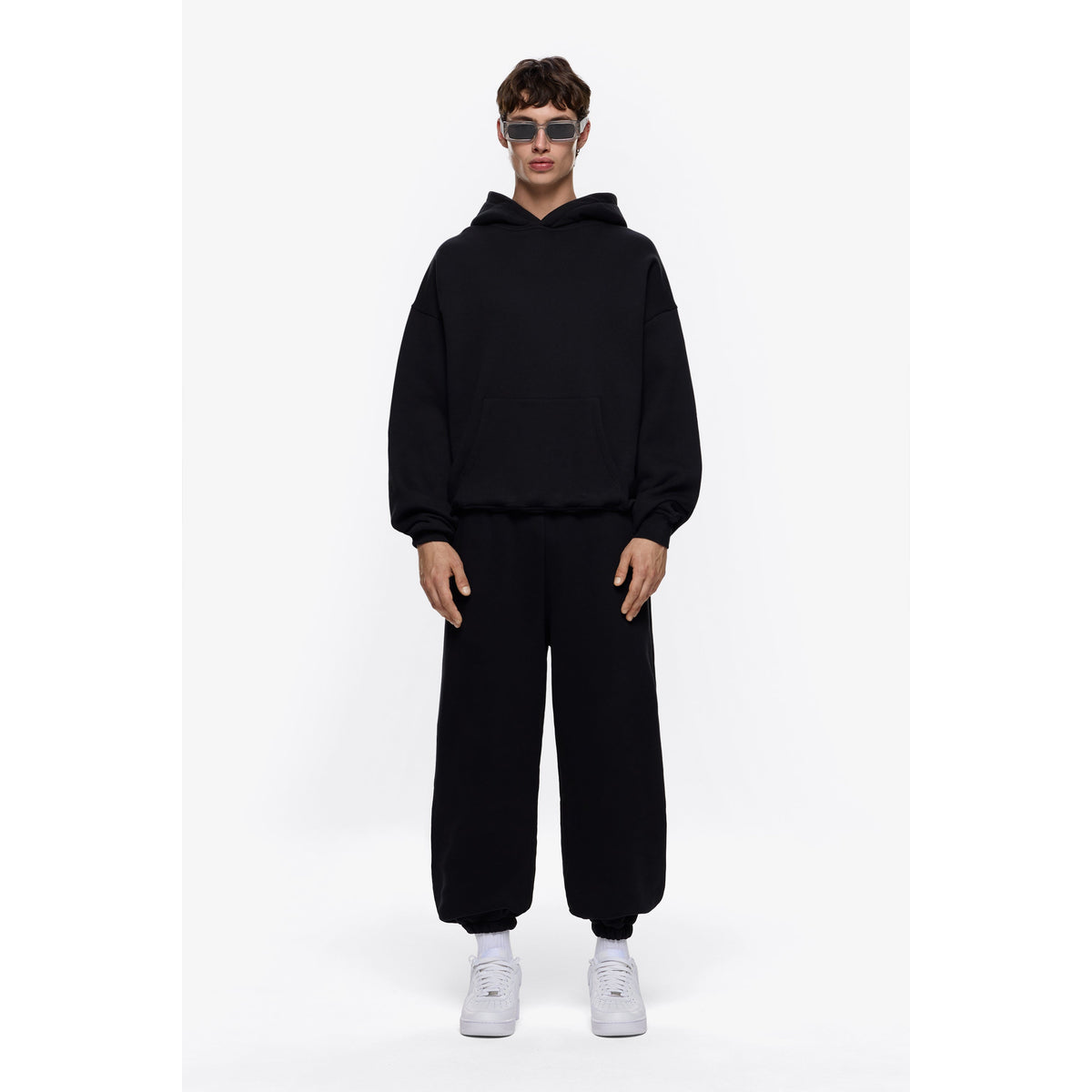 Oversized Black Hoodie for Men - Soft Heavyweight Cotton, Cozy Fit, Streetwear 3