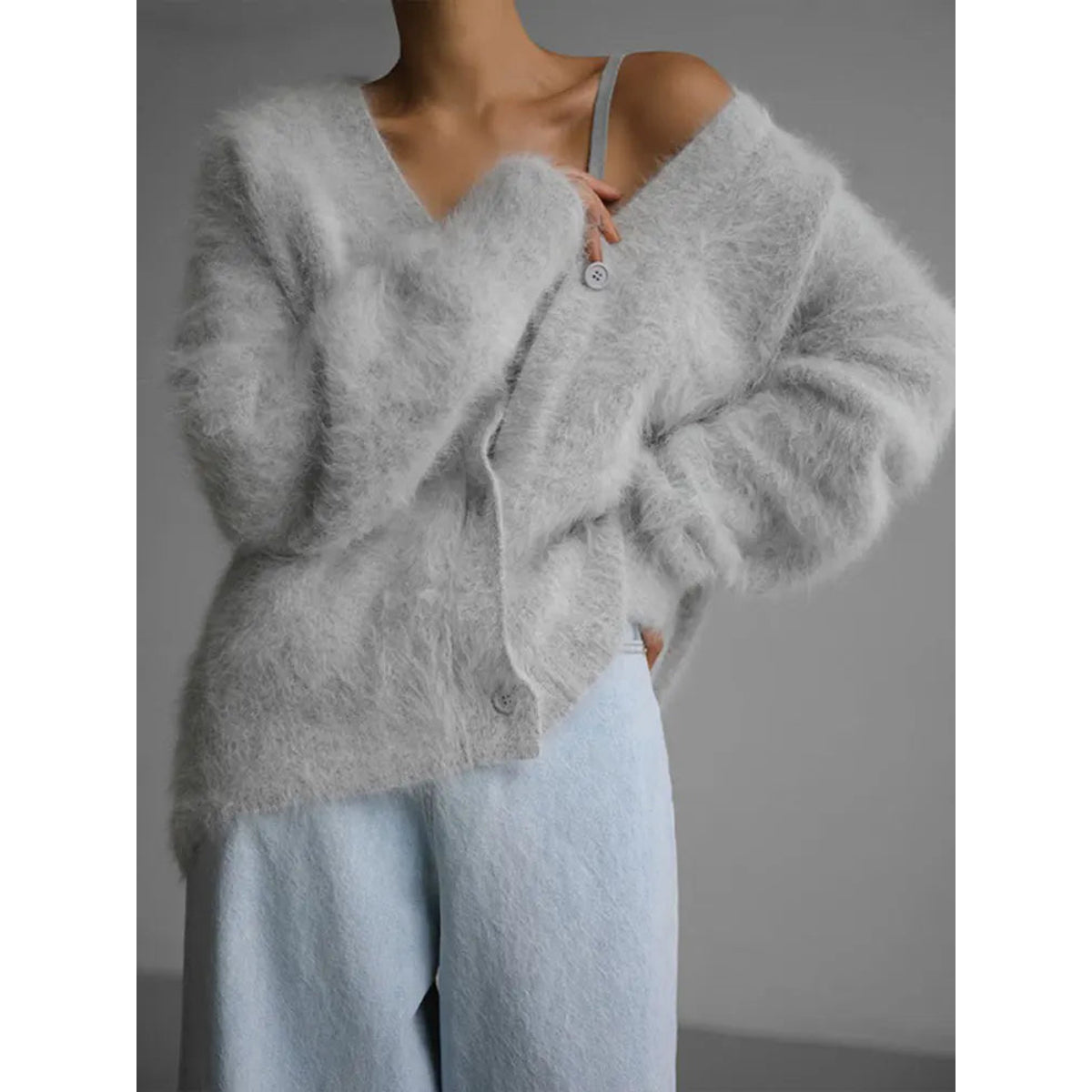 Oversized Cardigan Women Faux Cashmere Cozy Style Casual Chic 5