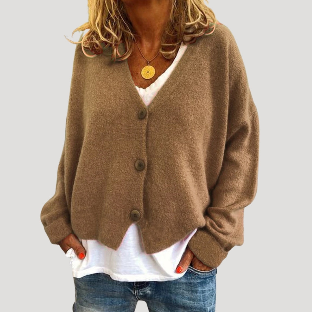 Oversized Cardigan Women V Neck Button Up Knitwear 6