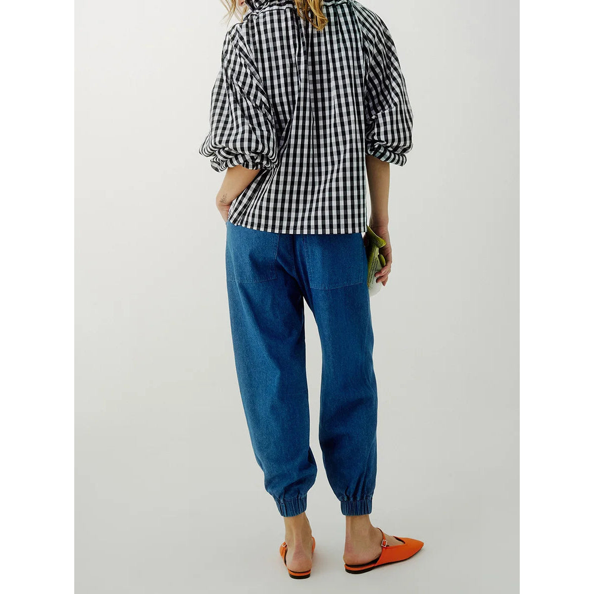 Oversized Cotton Blouse with Ruffled Collar and Bow Tie Women's Chic 3