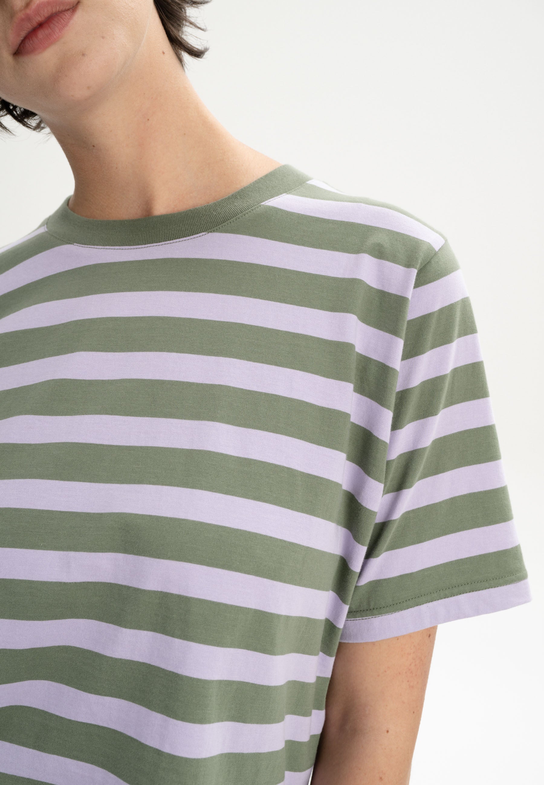 Oversized Cropped T-Shirt for Women - Soft Drop Shoulder Graphic Tee in Neutral Tones 3