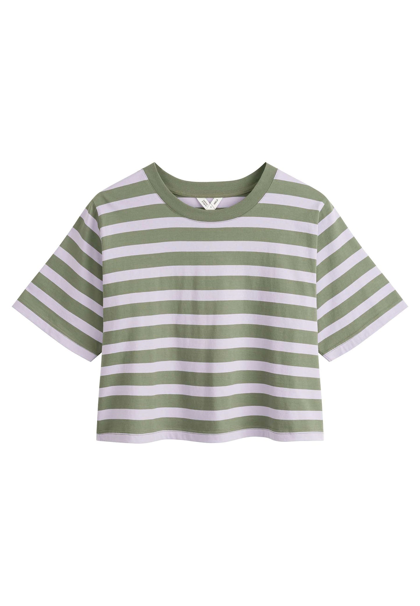 Oversized Cropped T-Shirt for Women - Soft Drop Shoulder Graphic Tee in Neutral Tones 5