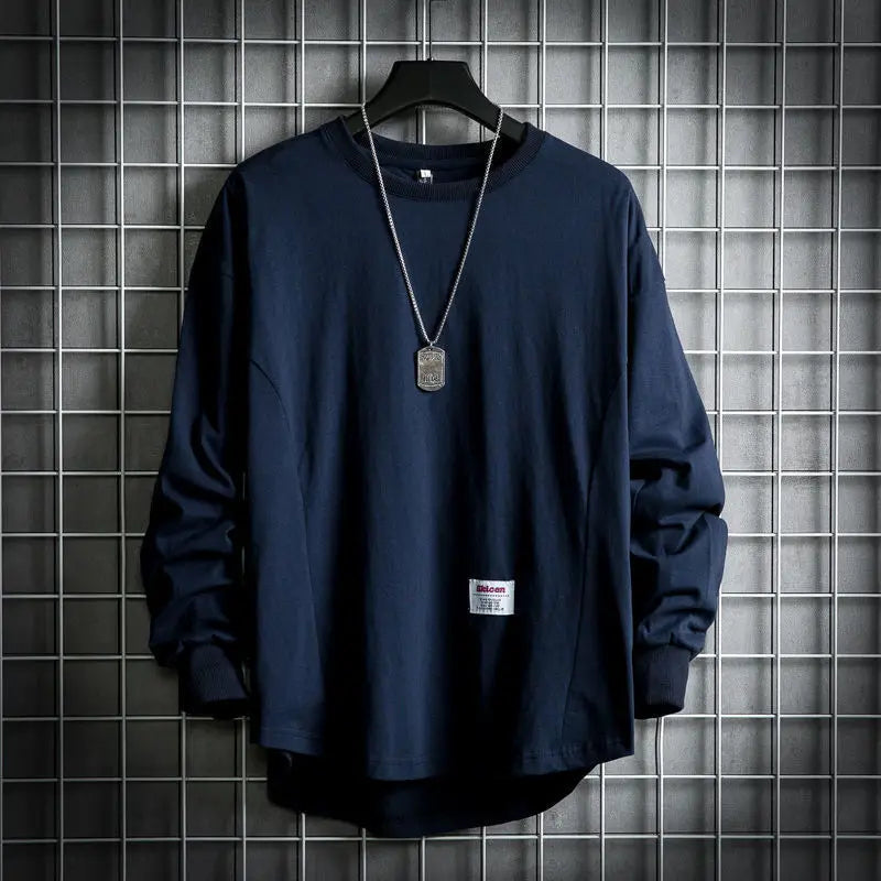 Oversized Drop Hem Pullover Soft Cotton Crewneck Relaxed Fit 1