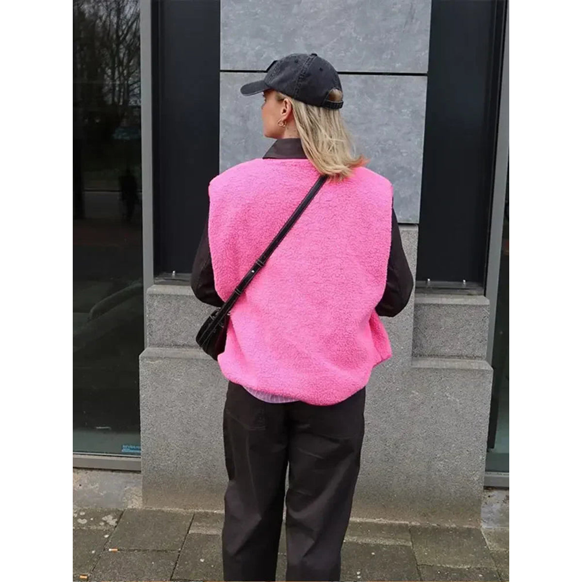 Oversized Fleece Vest Women High-Quality Sherpa Sleeveless Layering 5