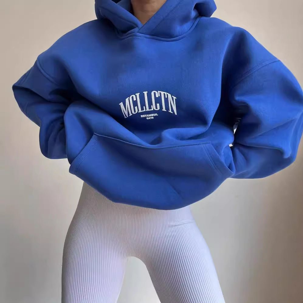 Oversized Hoodie Women - Soft Heavyweight Cotton, Dropped Shoulders, Minimalist Streetwear Vibe in Solid Black or Grey 5