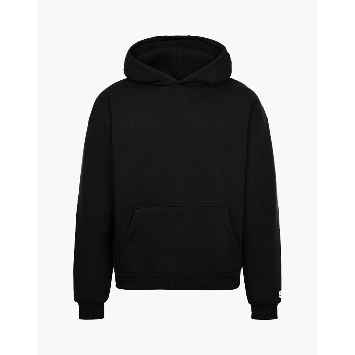 Oversized Hoodie for Men - Soft Black Cotton Blend, Relaxed Fit, Minimalist Streetwear 0