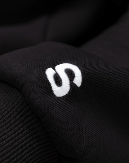 Oversized Hoodie for Men - Soft Black Cotton Blend, Relaxed Fit, Minimalist Streetwear 6