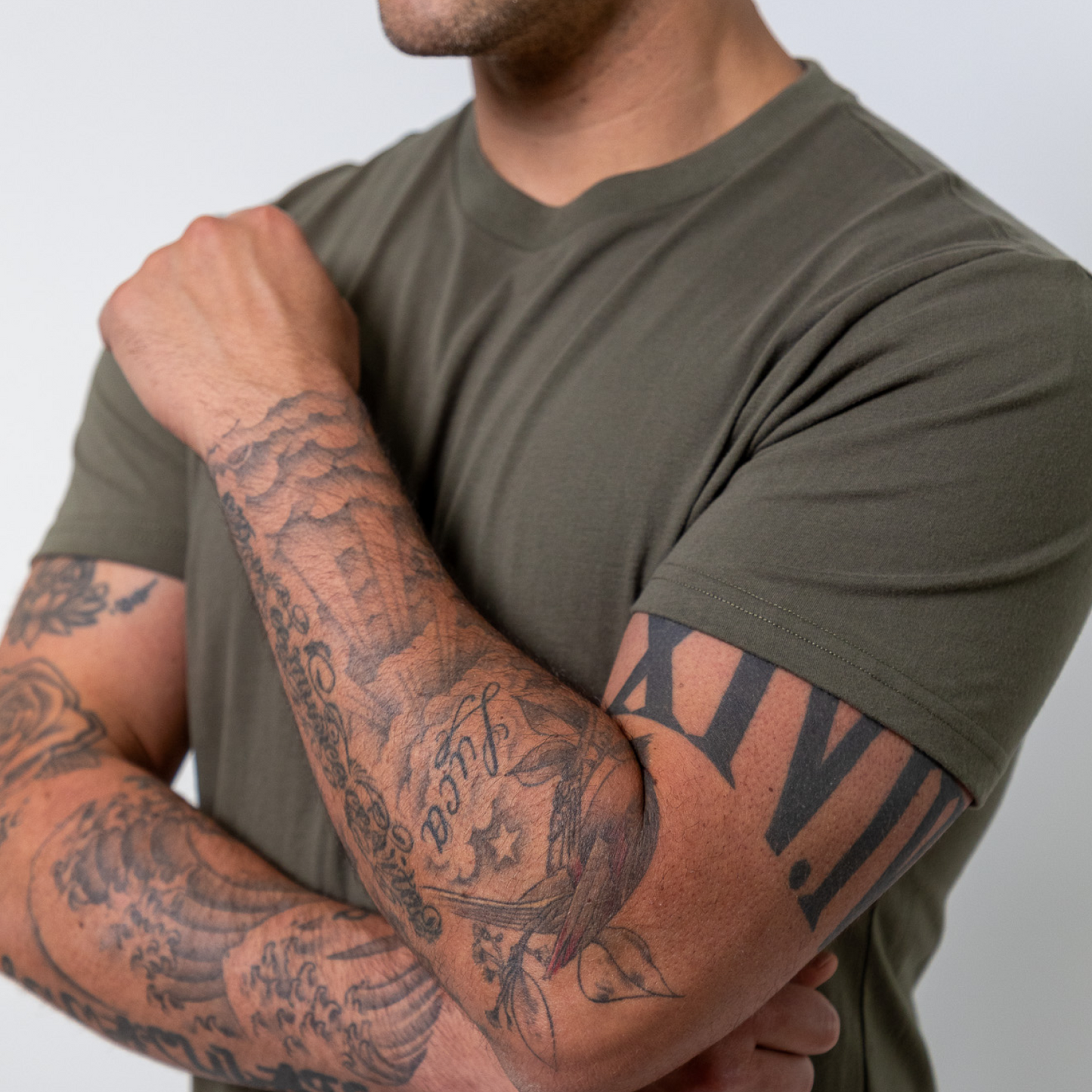 Oversized Men's T Shirt - Soft Cotton Drop Shoulder Tee in Neutral Tones 2