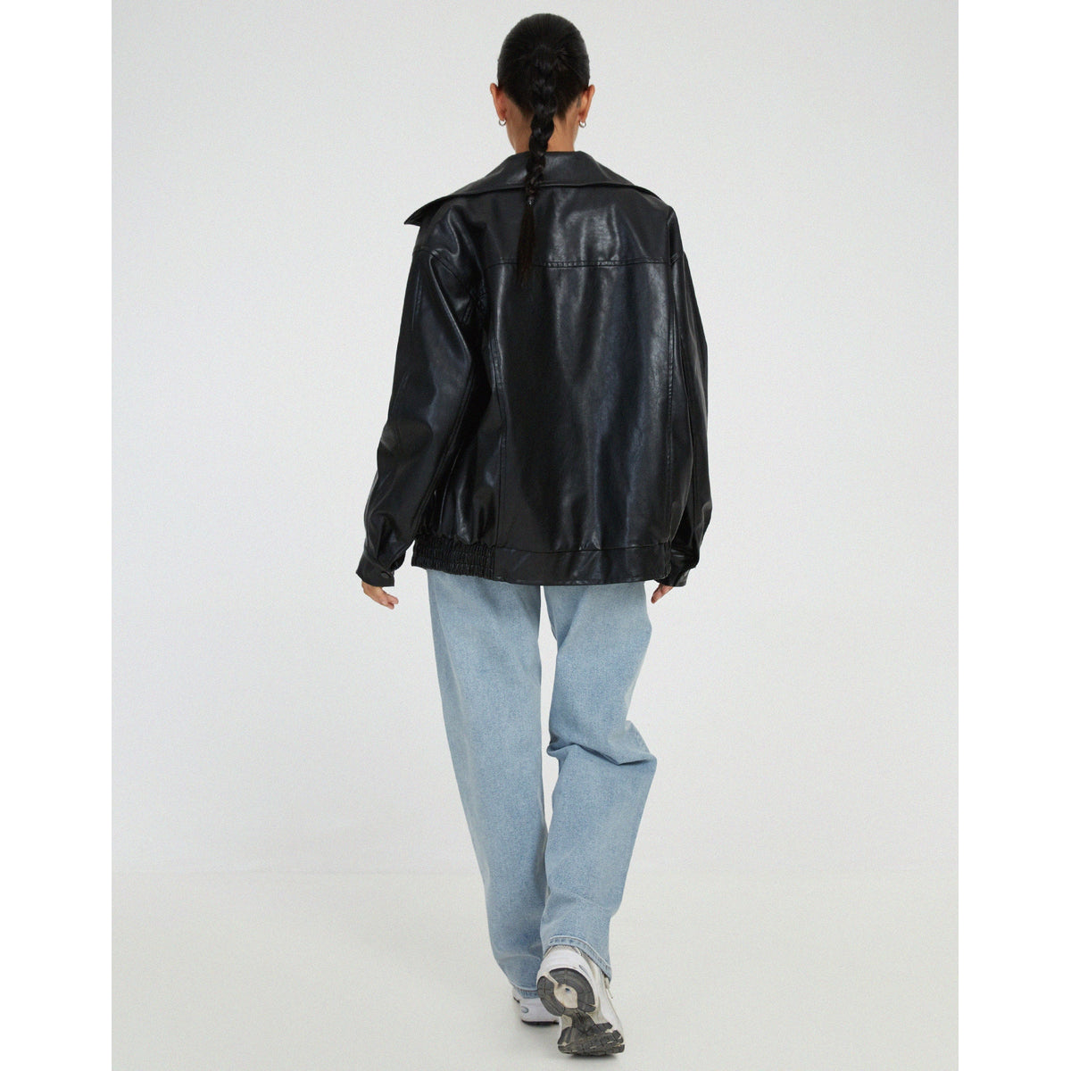 Oversized PU Leather Jacket Women Casual Chic Fashion Autumn Winter 5