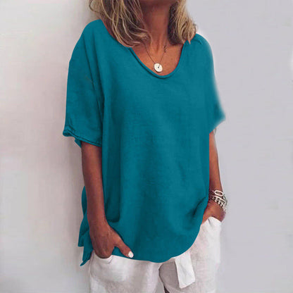 Oversized Women's T-Shirt - Soft Breathable Drop Shoulder Tee in Neutral Tones 4