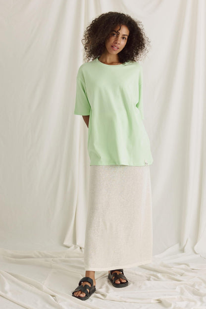 Oversized Women's Tee - Soft Heavyweight Cotton Drop Shoulder T-Shirt in Neutral Tones 1