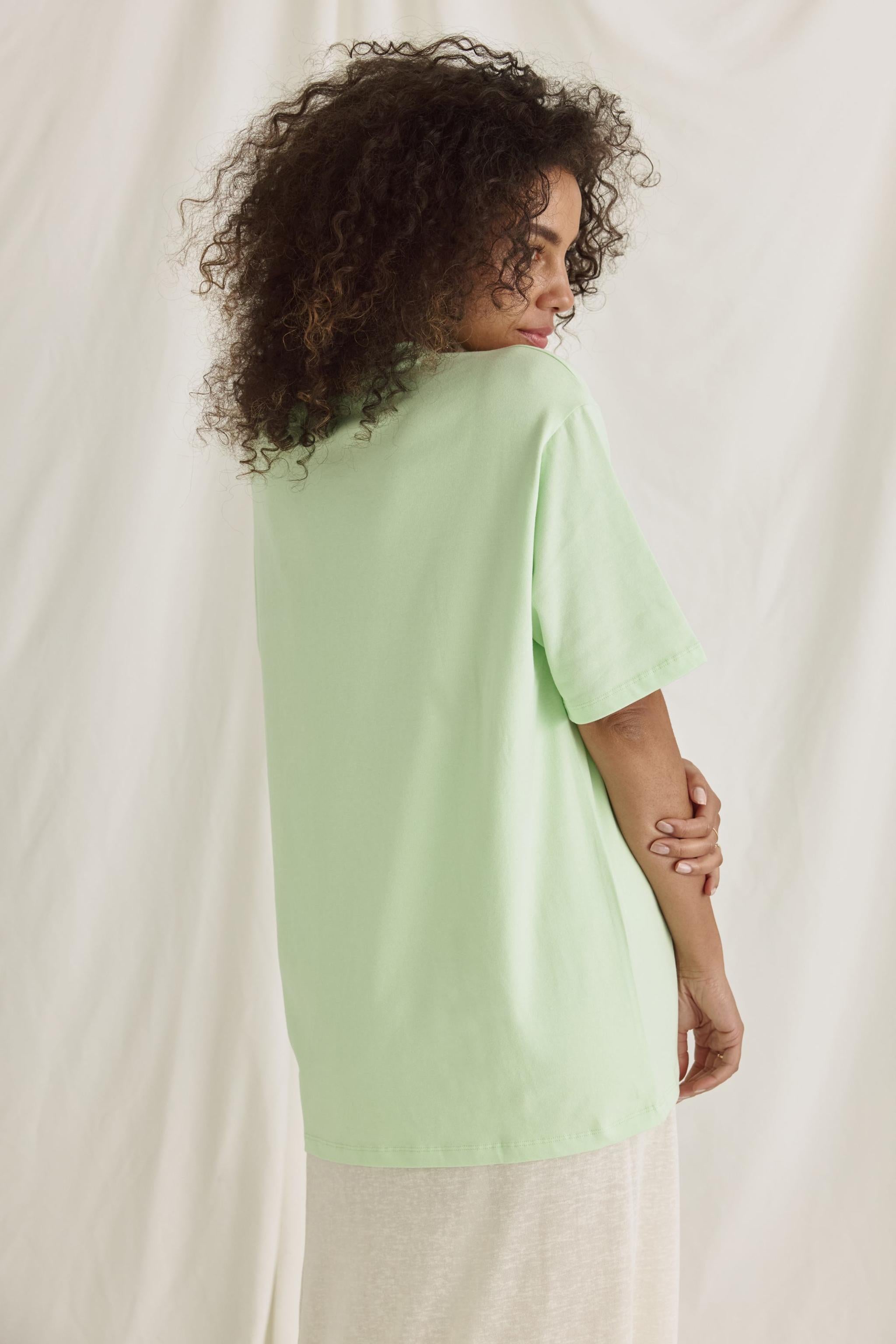 Oversized Women's Tee - Soft Heavyweight Cotton Drop Shoulder T-Shirt in Neutral Tones 4