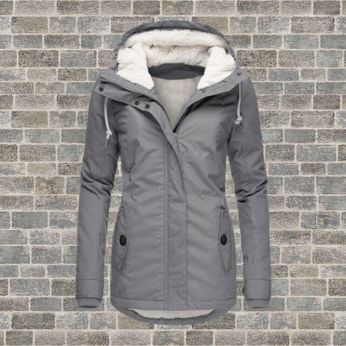 Pleated Cotton Coat Women Hood Elegant Design Winter Outerwear 0